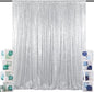 ShinyBeauty Sequin Curtain-Backdrop-5FTx10FT-Silver-Sequin Fabric Photo Booth Backdrop