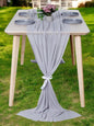 MDS 2 Pack 10ft Chiffon Table Runner 29 x 120 Inches Sheer Wedding Runner Romantic Rustic Table Runner for Wedding Decorations, Birthday Parties, Bridal Shower Party Arch Decor - Cool Gray