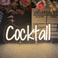 Cocktails Table Neon Sign Desk Lamp Led Beer Bar Neon Lights for Wall Decor Man Cave Club Bedroom Hotel Pub Home Bar Sign Shop Bedroom Home Room Decor Christmas Party Warm White USB Powered 30×13.8 CM