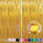 Crosize 2 Pack 3.3 x 9.9 ft Gold Foil Fringe Curtains Party Decorations, Gold Tinsel Curtain Backdrop for Parties, Door Streamers, Glitter Streamer Fringe Backdrop for Birthday Decoration