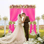 DUOBAO Hot Pink Chiffon Backdrop Curtain-2 Panels 29"x108" Wedding Backdrop Drapes Beach Curtains for Living Room Voile Window Curtain Photography Backdrops for Weddings Decor, Ceremony Decorations