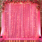 10ft x 10ft Hot Pink Tulle Photo Backdrop Curtain with Lights String for Parties Wedding Sheer Fuchsia Curtain Backdrop for Birthday Party Bridal Shower Photo Booth Photography Background Decorations