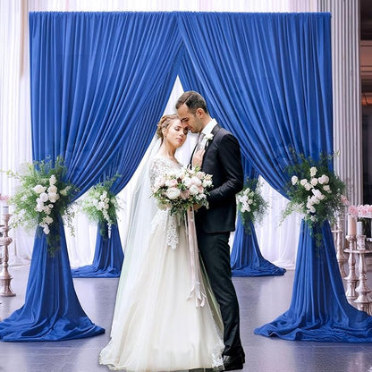 10 x 7 Feet Blue A Backdrop Curtain for Partie, Background Curtains for Photoshoot, Birthday, Wedding, Halloween, Thanksgiving, Christmas Day, New Year Party Decorations 5Ft x 7Ft, 2 Panels