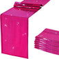 SquarePie Disco Table Runner 6 Pack - Hot Pink Mirror Sequin Glitter Foil Runner for Disco Party Decor Retro 70s 80s Theme, Bachelorette Birthday Dance Decoration 12x108 Inch