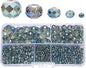 2-10mm Briolette Rondelle 810pcs Clear Green Crystal Glass Beads Faceted Shape Crystal Spacer Beads for Bracelet Necklace Decorative Hand Jewelry Making (2/4/6/8/10mm Clear Green)