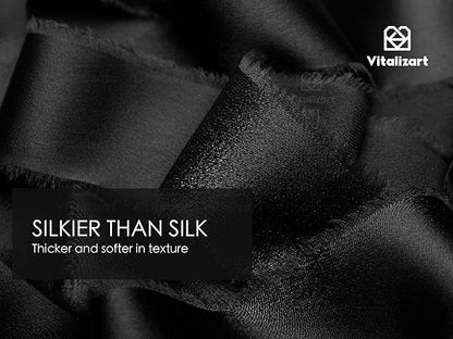 Vitalizart Silk Like Satin Ribbon 1 inch x 30 Yard Black Handmade Frayed Ribbons for Gift Wrapping Baby Shower Wedding Bridal Bouquets Holiday Decor