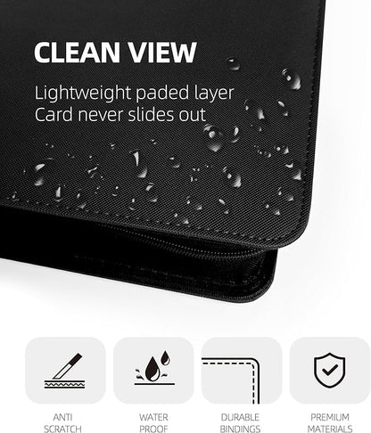 16 Pockets Premium Card Binder 1024 Cards Trading Card Binders Side Load Card Storage Display Album(16 Pocket 1024 Card Slot,Black)