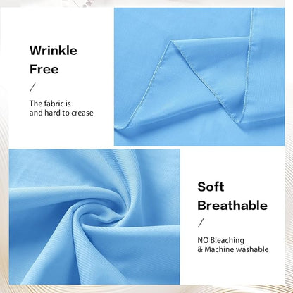 VOK Blue Wedding Arch Draping Fabric Chiffon Fabric, 29in x 18Ft 2 Panels Sheer Chiffon Outdoor Curtain for Wedding Ceremony Birthday Party Decoration (Blue,2 Panel)