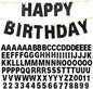 TaoBary 112 Pcs DIY Letter Kit Glitter Customizable Banner Letters Include 107 Letters and Numbers 3 Rope and 2 Needles for Birthday Halloween Christmas Wedding Valentine Party Decor(Black)