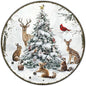 Round Christmas Snow Animals Metal Tin Sign - Vintage Christmas Tree & Winter Sign for Home & Outdoor Decorations - 8 * 8 in