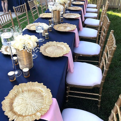 8 Pack Navy Blue Tablecloth 60 x 102 Inch Rectangular Tablecloths for 6 Foot Rectangle Tables, Wrinkle Resistant Blue Table Cloth Washable Polyester Fabric Table Covers for Party Wedding Banquet
