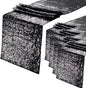 Eternal Beauty Black Table Runner for Wedding, 5PCS-12x108 Sequin Table Runner Decorations for Birthday Parties, Banquets, Graduations,Christmas