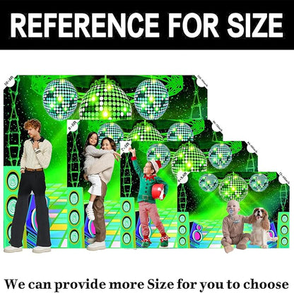 Dance Party Backdrop Retro 80s 90s Theme Stage Dance Ball Music Birthday Party Decoration DJ Photography Background 12 x 10 ft for Baby Shower Picture Photo Shoot Polyester Fabric, Red