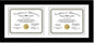 Creative Picture Frames 10X20Bk-W Black Horizontal Double Diploma Frame With 2 Opening White Matting | Holds 2-7X9-Inch Documents With Installed Wall Hanger