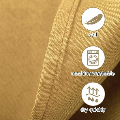 Ascoza 2pack 70 Inch Gold Tablecloth in Washable Polyester Fabric for Wedding/Banquet/Restaurant/Parties