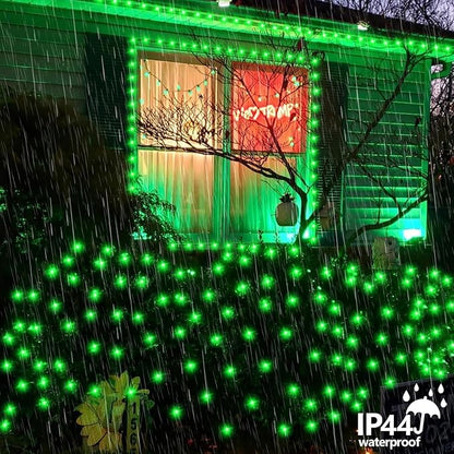 YEGUO 165ft 500 LED Halloween Lights Outdoor Waterproof, Green String Lights Indoor Plug in, 8 Modes Clear Wire for Halloween Holiday Home Tree Garden Patio Decor