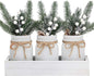 Mason Jars by Winter White, White Centerpieces & Wood Tray, 3 Decorative Jars for Home Table Decor, Farmhouse Dining Table & Kitchen Decorations