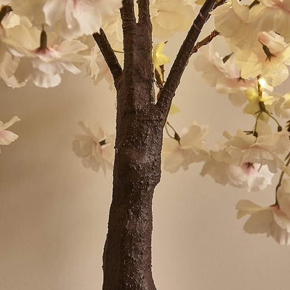 LITBLOOM Lighted Cherry Blossom Tree Pink 18IN 40 LED with Timer Artificial Tabletop Bonsai Tree Lights USB Plug or Battery Operated for Wedding Party Home Birthday Decoration