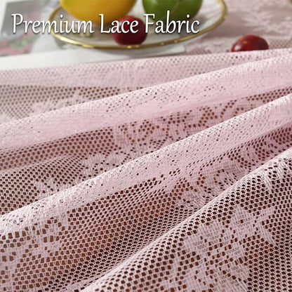 Jeloris Round Lace Tablecloth with Elegant Scalloped Bottom for Any Special Event Such as Wedding, Birthday Party, Baby Shower, Anniversary (78 inch, Style 2)