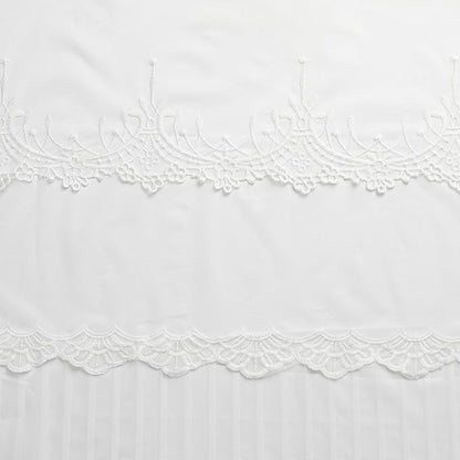 VISIONTEX White Sheer Voile Curtains, Decorative White Embossed European Rod Pocket Window Drapes for Home Kitchen, Living Room and Bedroom 54 x 72 Inch, Set of 2 Curtain Panels