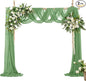VACVELT Wedding Arch Draping Fabric Sage Green Chiffon, 2 Panels Sheer Drapes 30 Inch x 20ft Chiffon Backdrop Curtain Decor, Outdoor Sheer Drapery for Ceremony Party Ceiling