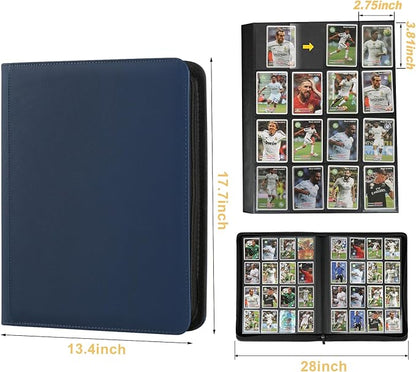 Trading Card Binder 16 Pocket, 1024 Pockets Card Binders, Card Collection Binder, Card Album Folder for MTG, TCG, Sports Cards, Game Cards (Dark Blue)
