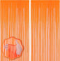 2 Pack Orange Foil Fringe Backdrop Curtains, Tinsel Streamers Birthday Party Decorations, Fringe Backdrop for Graduation, Baby Shower, Gender Reveal, Disco Party