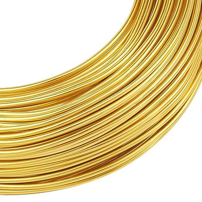 Fashewelry 180 Feet 2mm Gold Aluminum Wire Bendable Metal Craft Wire for Beading Sculpting Jewelry Making