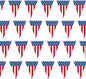 USA Flag Pennant Banner | 100’ FT. Long American String Flags | 18” Inch Tall Triangle Flag Decorations USA Party | Stars and Stripes Bunting Garland | 4th of July Patriotic Decoration | BASHOUT