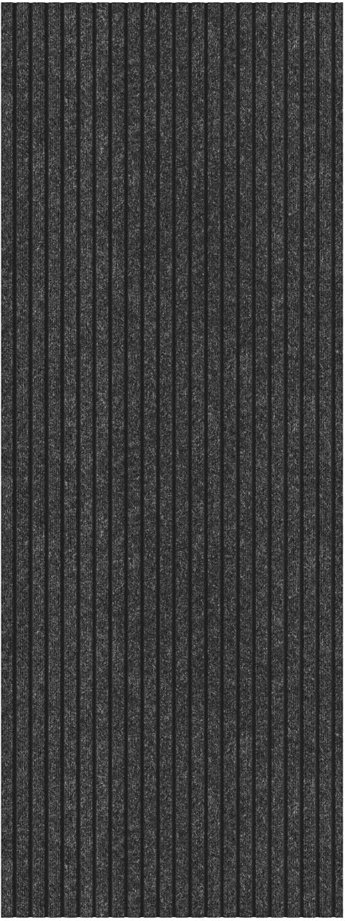 Ottomanson 2'7" x 49' Hallway Runner with Scraper Pile - Extra Durable Non-Slip Rug Mat for Indoor & Outdoor Use - Ideal for Kitchen, Entryway & Garage - High-Traffic Carpet, Black