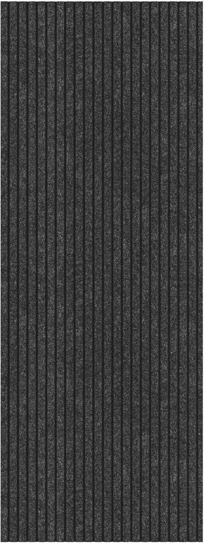 Ottomanson 2'7" x 40' Hallway Runner with Scraper Pile - Extra Durable Non-Slip Rug Mat for Indoor & Outdoor Use - Ideal for Kitchen, Entryway & Garage - High-Traffic Carpet, Black