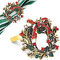 Halatool Set of 8 Christmas Napkin Rings Delicate Wreath Napkin Holder for Christmas Thanksgiving Holiday Party Table Decoration