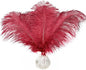 Happy Feather 16-18 inch Wine Rde Ostrich Feathers Craft for Wedding Party Centerpieces Home Decoration DIY Craft Pack of 10