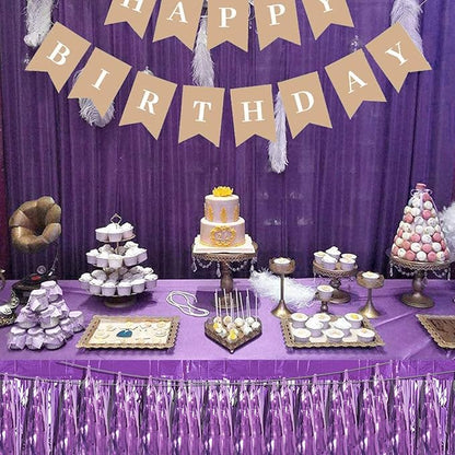 6P Light Purple Foil Fringe Metallic Tassel Streamers Banner Tassel Garland for Parade Floats, Bachelorette, Wedding, Birthday, Graduation, Christmas, Bridal/Baby Shower Party Decorations