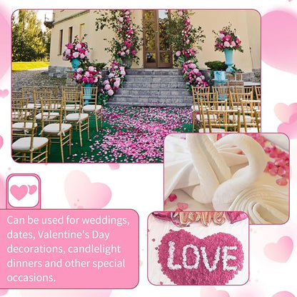 1000 Pcs Artificial Fake Rose Petals,Flower Petals for Romantic Night, Engagement, Party, Wedding, Event Flower Decorations, in Bulk(Light Rose with Dark Rose)
