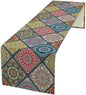 Boho Bohemian Table Runner, Vintage Indian Floral Print Table Cover for Farmhouse Kitchen Dining Table Decor Holiday Party, 13x60inch