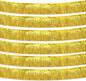 Gold Foil Fringe Garland 10FT 6packs, Metallic Foil Tinsel Fringe Banners for Parade Float Decorations Wedding, Birthday Party Graduation (six Gold)