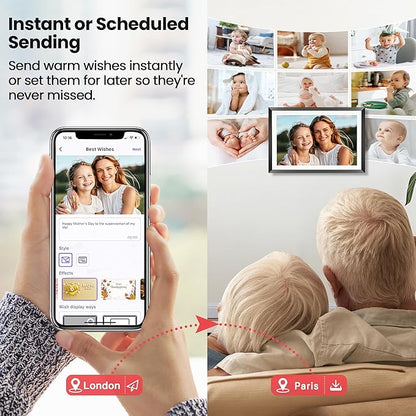 RCA 10.1" WiFi Digital Picture Frame, Electronic Photo Frames 32GB Storage, HD IPS Touch Screen WiFi Frame/Auto Rotate/Wall Mounted, Easy Setup in Uhale App to Share Photo/Video Anytime | (4Pack)