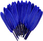 FeelfunFeather 120pcs Blue Goose Cochettes Feather Natural Bulk 4-6 inch 10-15cm for Wedding Party Christmas Decorations DIY Crafts Goose Cochettes Feather