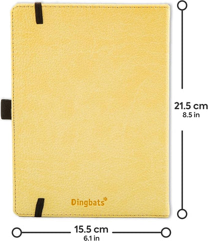 Dingbats A5 Wildlife Notebook Journal Hardcover, Cream 100gsm Ink-Proof Paper, 6.1 x 8.5 inches, 192 pages (Cream Wolf, Squared)