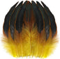 SOGUGOM Yellow Rooster Tail Feathers - 200 pcs 5-7 inch Natural Rooster Tail Feathers Bulk for Mardi Gras, Costume and Party(Yellow)