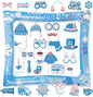 Winter Photo Booth Props Inflatable Frame, 30Pcs Winter Wonderland Photo Props with Inflatable Picture Frame Large for Frozen Holiday Party Selfie Supplies