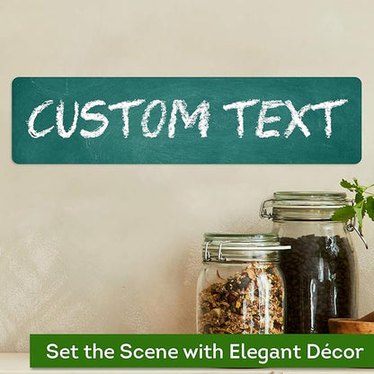 Custom Sign, Custom Street Sign, 11 Font Colors, 13 Font Styles, 4 Hole Options, 22 Sizes, 3x12 Inches, Rust Free DiBound, Fade Resistant, Made in USA by My Sign Center (Chalkboard Green)