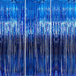 GOER 3.2 ft x 9.8 ft Metallic Tinsel Foil Fringe Curtains Party Photo Backdrop Party Streamers for Birthday,Graduation,New Year Eve Decorations Wedding Decor (Navy Blue,3 pcs)