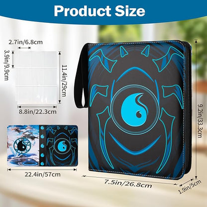 9 Pocket Card Binder for MTG/YGO/PTCG/Game Cards, Holds 900 Cards,Premium Card Collector Book for TCG Players,Toys Gifts for Kids(Blue)