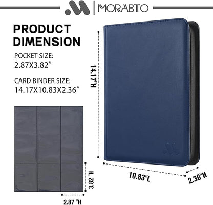 Card Binder 9 Pockets,Trading Card Binder Holds up to 864 Cards with 48 Sleeves,Zipper Card Holder Album Compatible with TCG Card/Game Cards/Sports Card