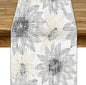 Chrysanthemum Vintage Floral Table Runner, Elegant Grunge Green Sunflower Spring Summer Elegant Pattern Artichokes Flower Table Runner for Party Kitchen Dining Living Room Decor, 13x70 Inch
