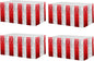 4 Pack 29x108 Inch Metallic Foil Fringe Tinsel Table Skirts for Rectangle Tables Streamer Backdrop for Wedding, Birthday, Parade Floats, Christmas, Halloween Party Decoration(Red Silver)