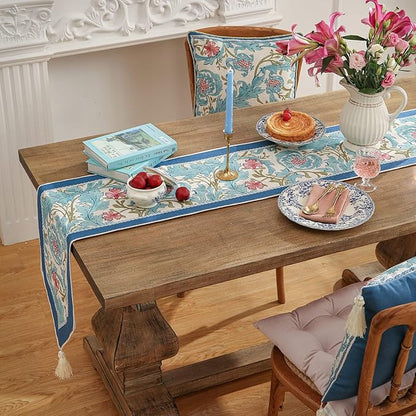 patdrea Linen Leopard Animal Table Runner Farmhouse for Home Kitchen Dining Decor Parties Family Dinners Christmas,12 x 102