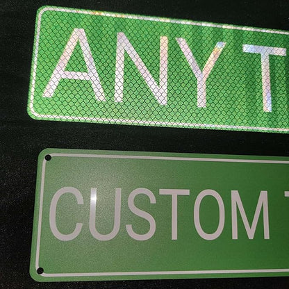 Custom Street Reflective Sign, Personalized Metal Road Sign, Single/Double Sided, 8x24 Inch, Outdoor Fade-Resistant .040 Aluminum
